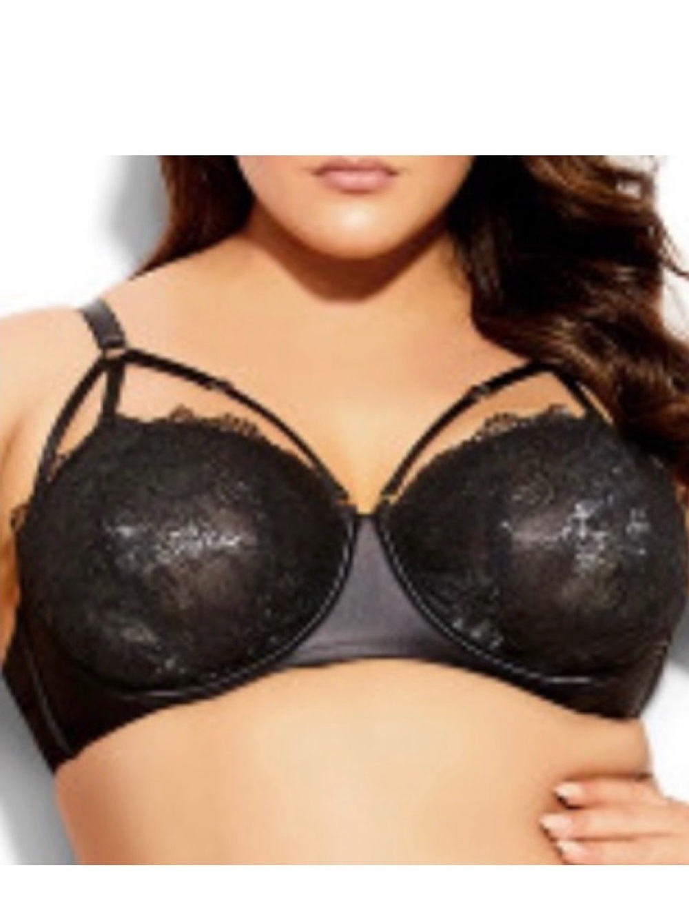 City Chic half cup strappy bra sz 38D NWT
